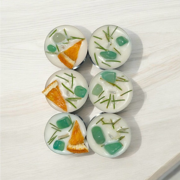 Hand Crafted Other - Christmas Tree Farm Tea Light Candles Set of 6 Hand Crafted